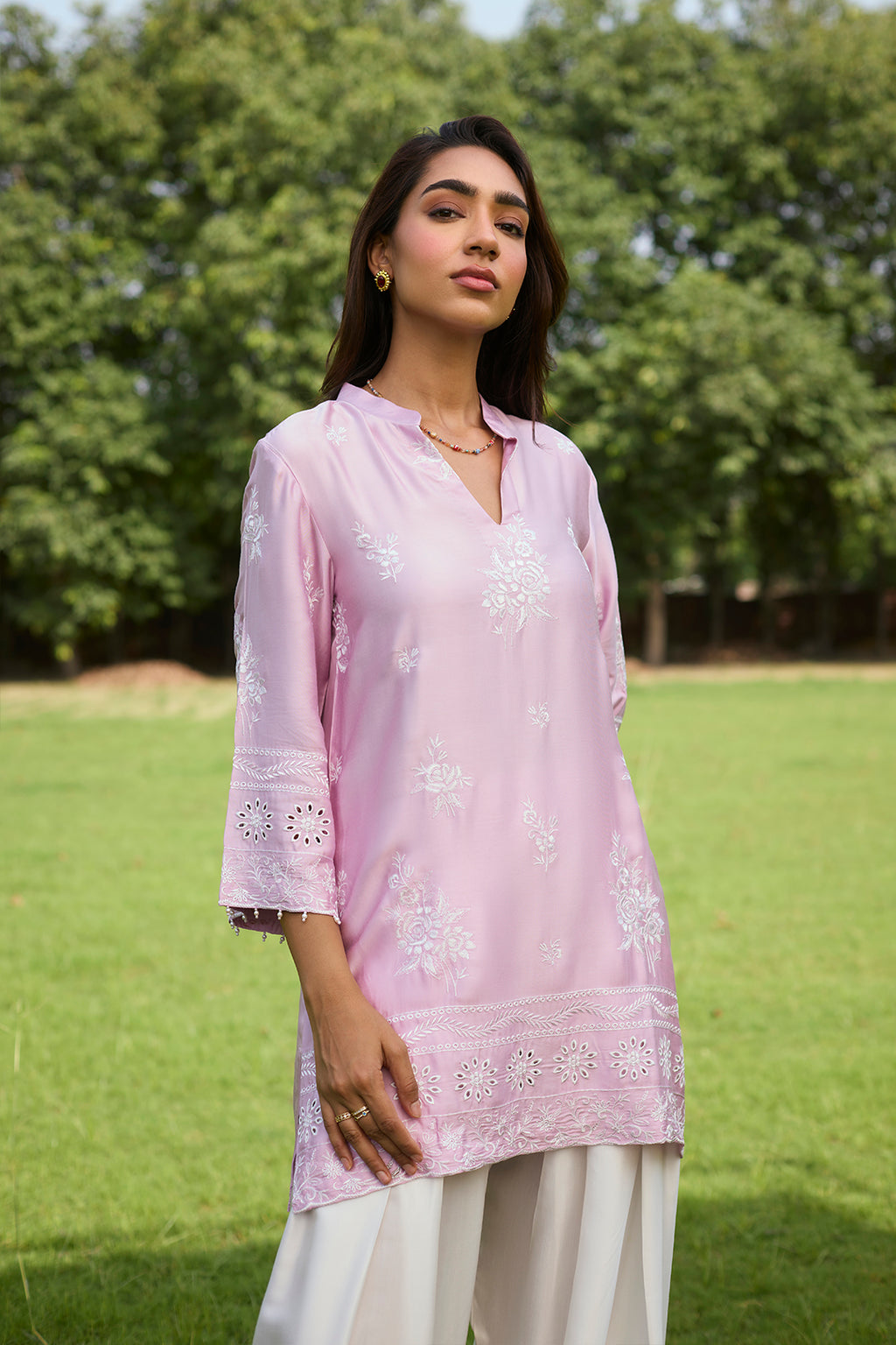 Pink Ombre Farshi Salwar Set – Elegant Gradient Hue with Intricate Embroidery