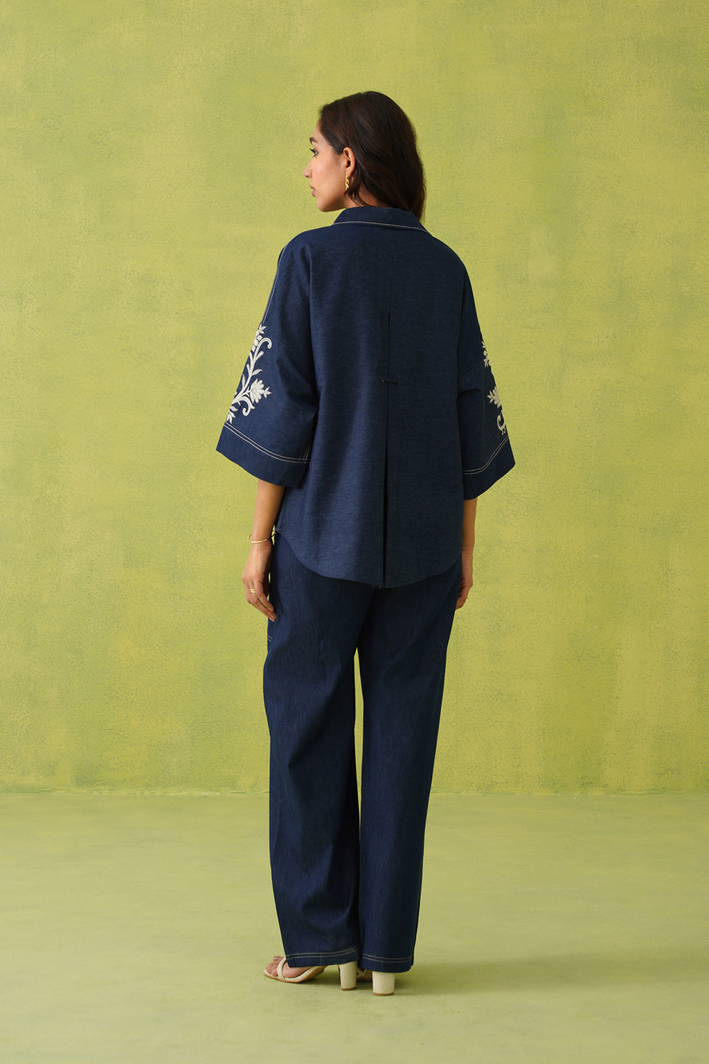 Noor Denim Co-Ord Set – Stylish Fusion Wear with Intricate Embroidery