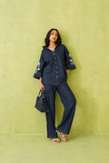 Noor Denim Co-Ord Set – Stylish Fusion Wear with Intricate Embroidery